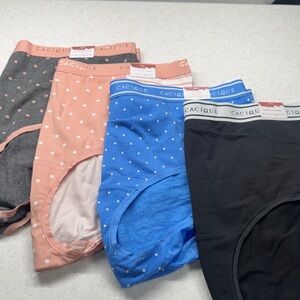 Cacique Women’s Full Cotton Brief Set 18/20 - Black, Blue, Pink, Gray